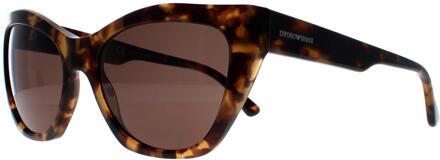 Emporio Armani Cat Eye Dames Glanzend Bruin Havana Bruin EA4176 - maat