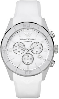 Emporio Armani Chrono Leo Large Ar1435 Horloge Emporio Armani , White , Unisex - ONE Size