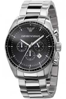 Emporio Armani chronograaf herenhorloge AR0585 - maat Zilver