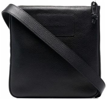 Emporio Armani Crossbodytas van leer met logo Zwart - 1 maat