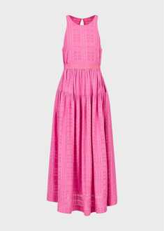 Emporio Armani Dames Emporio Armani Mouwloze Geruite Midi Dress in Roze - maat