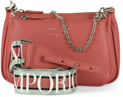 Emporio Armani Dubbele schoudertas met gehamerd effect en logo Emporio Armani , Pink , Dames - ONE Size