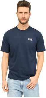 Emporio Armani EA7 Blauw Logo T-shirt voor Heren Emporio Armani EA7 , Blue , Heren - 2Xl,Xl,L,M,S,3Xl