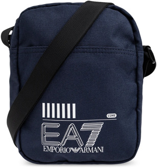 Emporio Armani EA7 Blauwe Kleine Core Pouch Tas met Verstelbare Band Emporio Armani EA7 , Blue , Heren - ONE Size