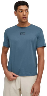 Emporio Armani EA7 Casual Katoenen T-Shirt Emporio Armani EA7 , Blue , Heren - 2XL