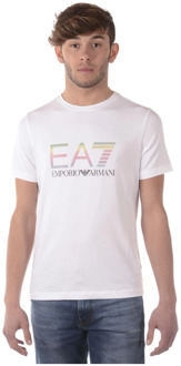 Emporio Armani EA7 Casual Logo Print T-Shirt Emporio Armani EA7 , White , Heren - 2Xl,Xl,L,M,S