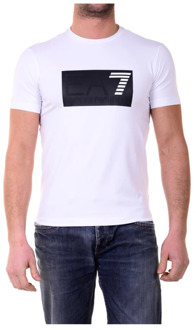 Emporio Armani EA7 Casual Logo Print T-Shirt Emporio Armani EA7 , White , Heren - L,S