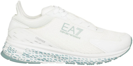 Emporio Armani EA7 Eenvoudige Vetersluiting Sneakers Emporio Armani EA7 , White , Heren - 40 EU