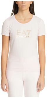 Emporio Armani EA7 Effen Logo T-shirt Emporio Armani EA7 , Pink , Dames - Xl,L,M,S