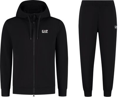 Emporio Armani EA7 Effen Tracksuit met Capuchon en Zakken Emporio Armani EA7 , Black , Heren - Xl,M,S,3Xl