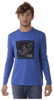 Emporio Armani EA7 Gezellige Gebreide Trui Emporio Armani EA7 , Blue , Heren - Xl,L,M,S