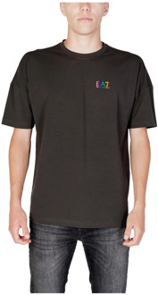 Emporio Armani EA7 Grijze korte mouw katoenen T-shirt Emporio Armani EA7 , Gray , Heren - Xl,L,M,S