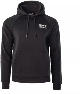 Emporio Armani EA7 Heren Sweatshirt met Logo op de Mouw Emporio Armani EA7 , Black , Heren - XL