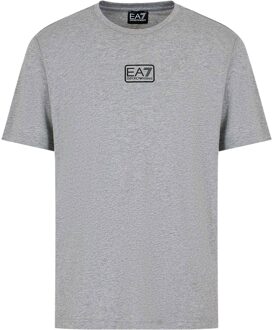 Emporio Armani EA7 Katoenen Logo Bedrukt T-Shirt - Grijs Emporio Armani EA7 , Gray , Heren - Xl,L,M,S