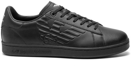 Emporio Armani EA7 Lage Leren Sneakers - Ea7 Emporio Armani EA7 , Black , Heren - 39 1/3 EU