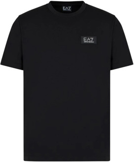 Emporio Armani EA7 Minimalistisch T-shirt met korte mouwen Emporio Armani EA7 , Black , Heren - Xl,L