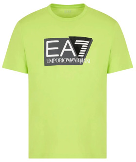 Emporio Armani EA7 Minimalistisch T-shirt met korte mouwen Emporio Armani EA7 , Green , Heren - Xl,L,M,S