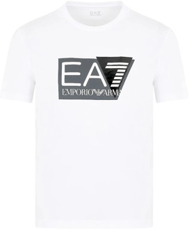 Emporio Armani EA7 Minimalistische korte mouw T-shirt Emporio Armani EA7 , White , Heren - Xl,L,M,S