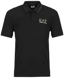 Emporio Armani EA7 Polo Shirt Korte Mouw Emporio Armani EA7 TRAIN GOLD LABEL POLO PUNTO ROMA 7M000300" Zwart - S, M, L, XL, XS