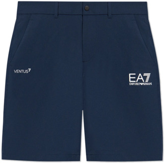 Emporio Armani EA7 Shorts met logo Emporio Armani EA7 , Blue , Heren - Xl,L,M,S