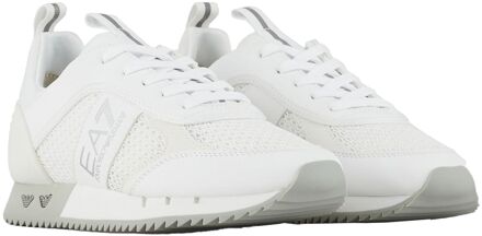 Emporio Armani EA7 Sneakers - Maat 41 1/3 - Mannen - wit/zilver