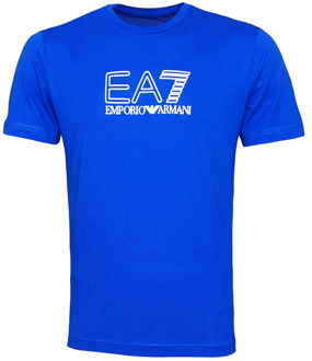 Emporio Armani EA7 Sportief Elegant Crew-Neck T-Shirt Emporio Armani EA7 , Blue , Heren - 2XL
