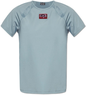 Emporio Armani EA7 T-shirt met logo Emporio Armani EA7 , Blue , Dames - L,M,S,Xs