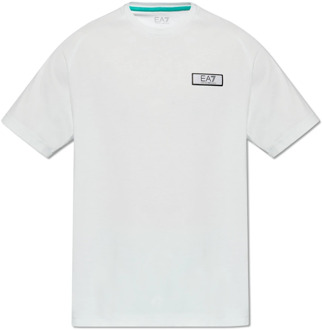 Emporio Armani EA7 T-shirt met logo Emporio Armani EA7 , Blue , Heren - Xl,L,M,S