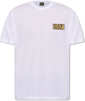 Emporio Armani EA7 T-shirt met logo Emporio Armani EA7 , White , Heren - Xl,M,S