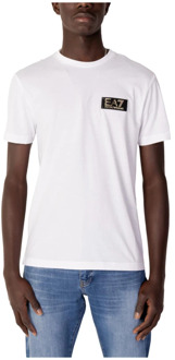 Emporio Armani EA7 Wit Ronde Hals T-shirt Emporio Armani EA7 , White , Heren - 2Xl,Xl,L,S