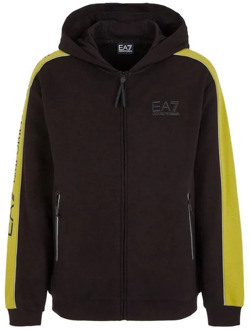 Emporio Armani EA7 Zwart Zip Sweatshirt Set voor Heren Emporio Armani EA7 , Black , Heren