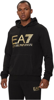 Emporio Armani EA7 Zwarte capuchontrui pullover 6Dpm16 Emporio Armani EA7 , Black , Heren - M,S,Xs