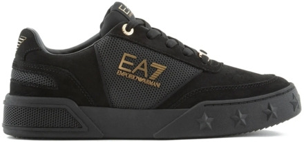 Emporio Armani EA7 Zwarte Gouden Casual Sneakers Emporio Armani EA7 , Black , Heren - 41 1/3 Eu,44 Eu,43 1/3 EU