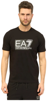 Emporio Armani EA7 Zwarte Katoenen Ronde Hals T-shirt Emporio Armani EA7 , Black , Heren - 2XL