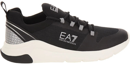 Emporio Armani EA7 Zwarte Sneakers Ronde Neus Rubberen Zool Emporio Armani EA7 , Black , Heren - 44 2/3 Eu,43 1/3 Eu,40 2/3 Eu,41 1/3 Eu,42 2/3 Eu,44 Eu,40 Eu,42 Eu,45 1/3 EU