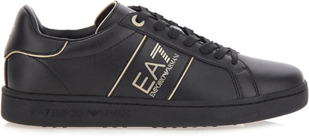 Emporio Armani EA7 Zwarte Sneakers Ronde Neus Vetersluiting Emporio Armani EA7 , Black , Heren - 44 2/3 Eu,43 1/3 Eu,45 1/3 Eu,40 2/3 Eu,44 EU
