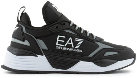 Emporio Armani EA7 Zwarte Zilveren Sneaker Emporio Armani EA7 , Black , Heren - 40 EU