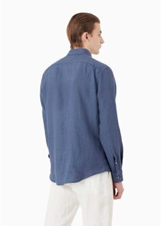 Emporio Armani Effen heren overhemd van katoen (Blauw)