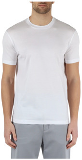 Emporio Armani Essentiële Katoenen en Lyocell T-shirt Emporio Armani , White , Heren - 2Xl,Xl,L,M,3Xl