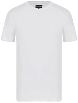 Emporio Armani Essentiële Piman Katoenen T-shirt Emporio Armani , White , Heren - L,M,S,Xs
