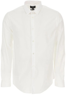 Emporio Armani Essentiële Witte Slim Fit Overhemd Emporio Armani , White , Heren - Xl,L