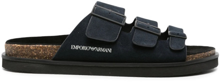 Emporio Armani Flat Sandals Emporio Armani , Blue , Heren - 45 Eu,41 Eu,43 Eu,44 EU
