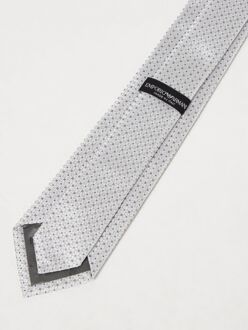 Emporio Armani Geometrisch Patroon Zijde Stropdas Lichtgrijs