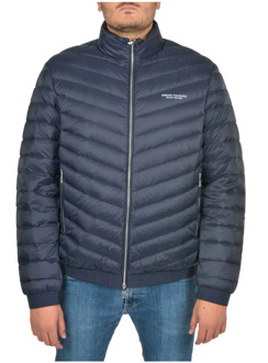 Emporio Armani Gewatteerd jack met donsvulling en logo Donkerblauw - XXL