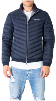 Emporio Armani Gewatteerd jack met donsvulling en logo Donkerblauw - XXL