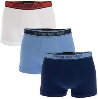 Emporio Armani Heren Boxershort (Pakket van 3) (Wit/blauw/navy) Blauw/marineblauw - XL