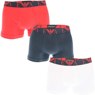 Emporio Armani Heren Boxershort (Pakket van 3) (Wit, Zwart, Rood) Wit/Zwart