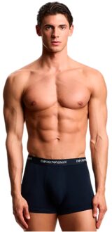 Emporio Armani Heren Boxershorts Pakket x3 Stretch GA Blauw - M