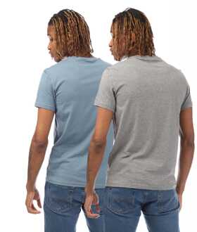 Emporio Armani Heren Emporio Armani 2 Pack Endurance Logo T-Shirts in Grijsblauw