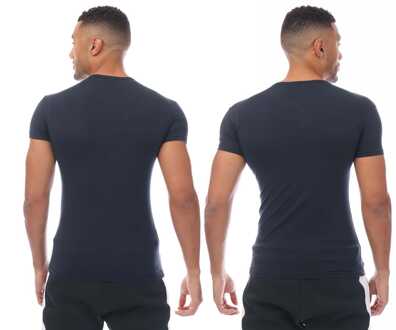 Emporio Armani Heren Emporio Armani 2 Pack Underwear Logo T-Shirt in Navy